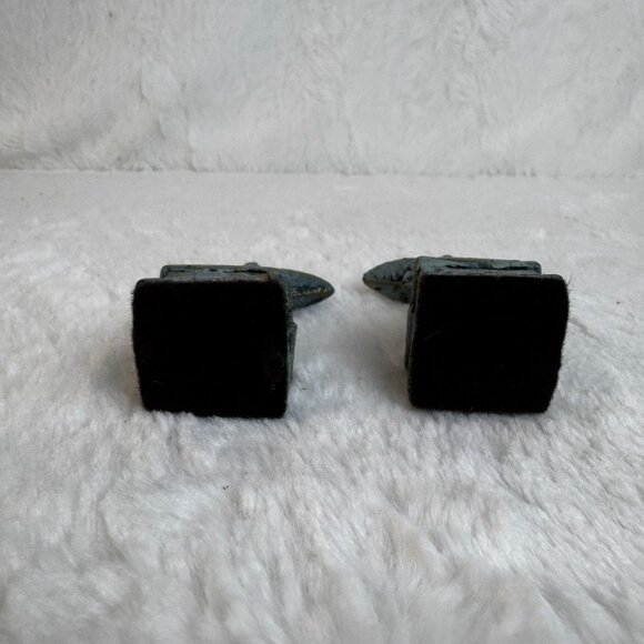 Iron Finials Pair Rustic Decor French Blue Architectural Salvage Fleur De Lis - Picture 4 of 6